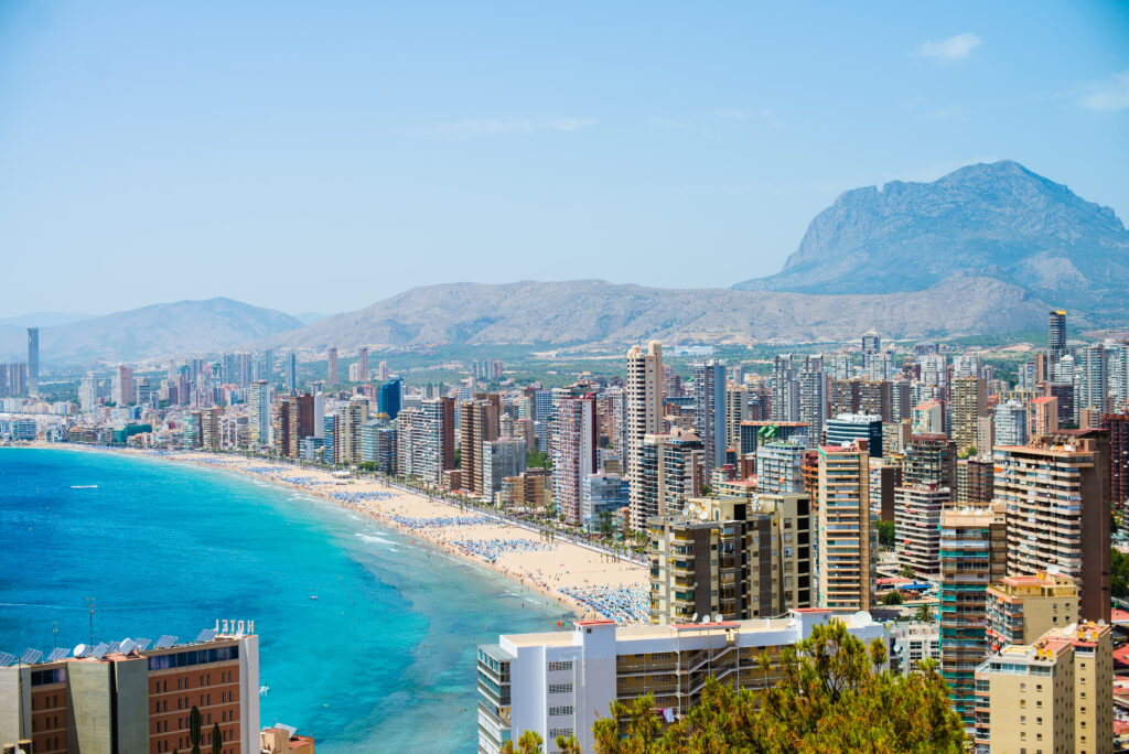 Benidorm's sweeping coastline
