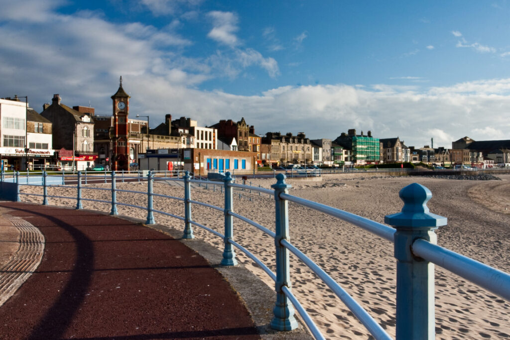 Looking towards Morecambe clock tower