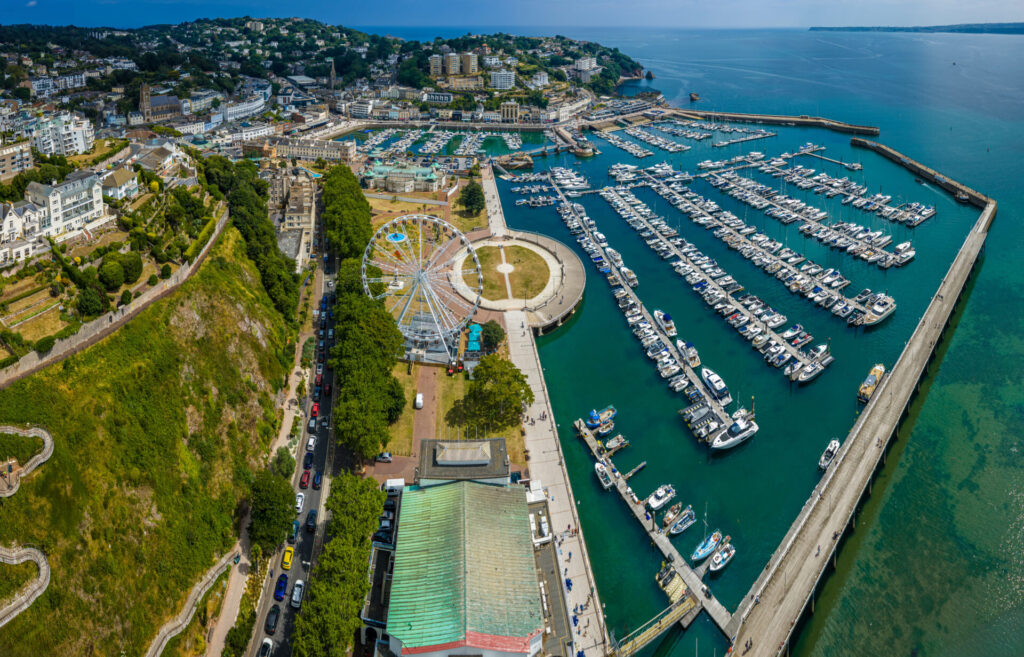Looking down onto tranquil waters at Torquay Marina