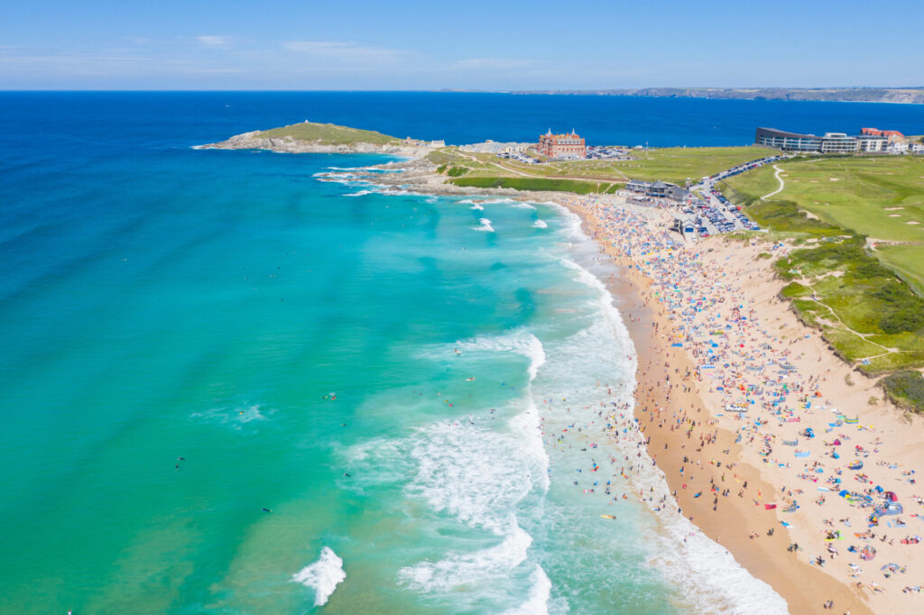 Newquay’s famous Fistral Beach, popular with surfers