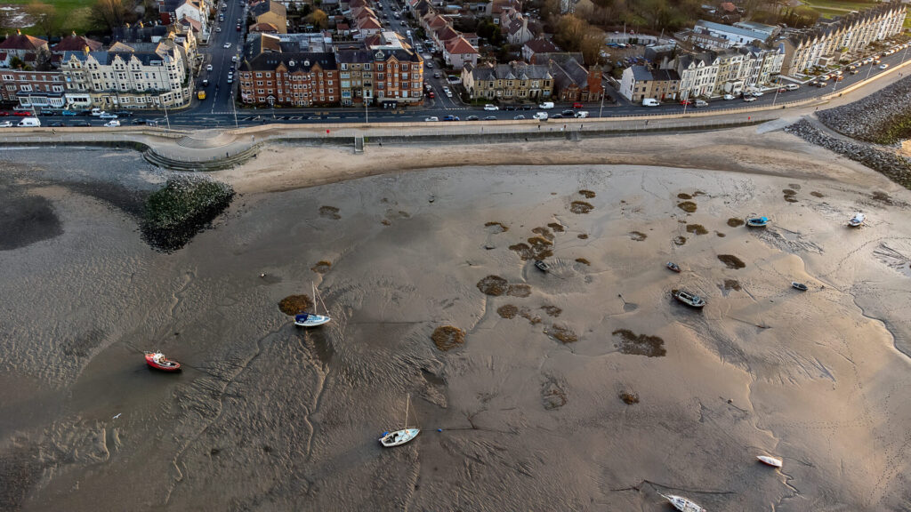 An aerial view of Morecambe’s Central Promenade