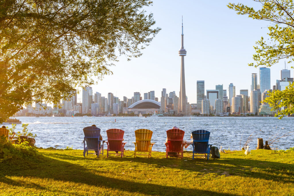 Views of the Toronto skyline from Toronto Island Park