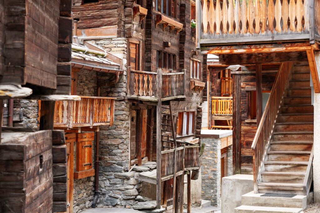 Old town streets in Zermatt Village